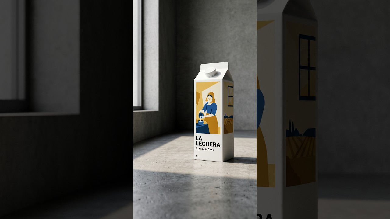 Still from the La lechera commercial, after Vermeer