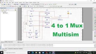 4 to 1 mux in multisim | 4 to 1 multiplexer simulation in multisim screenshot 5
