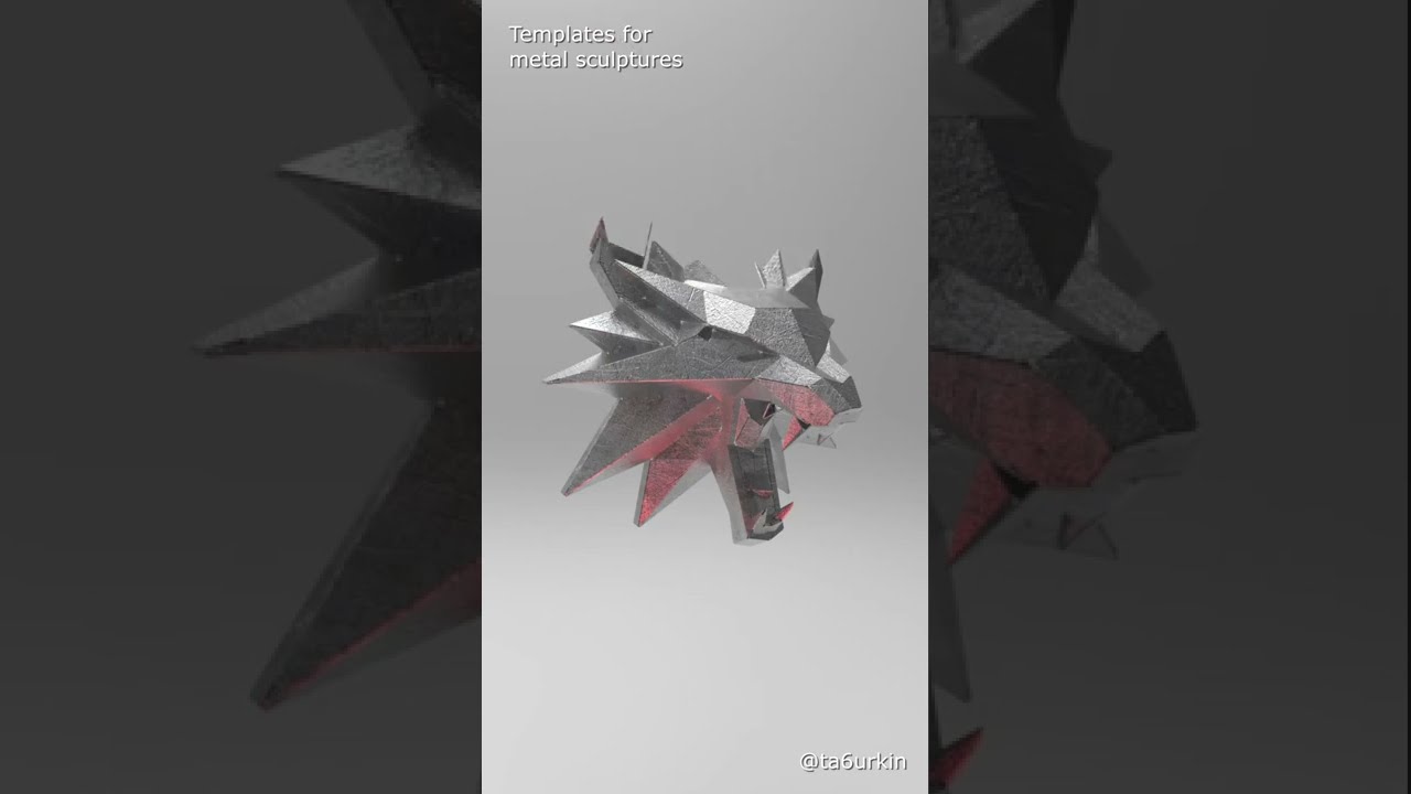 Steel Sheet Metal Pattern Template Witcher Wolf Head Project Sculpture (dxf, PDF)