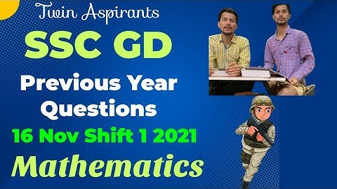SSC GD 16 Nov Shift 1 2021 Previous year questions Maths Best Solution