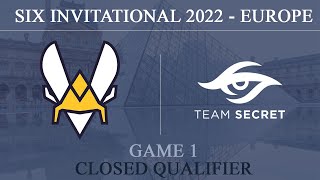VIT vs Secret @Game 1 - Bank | Six Invitational 2022 - Europe: Closed Qualifier