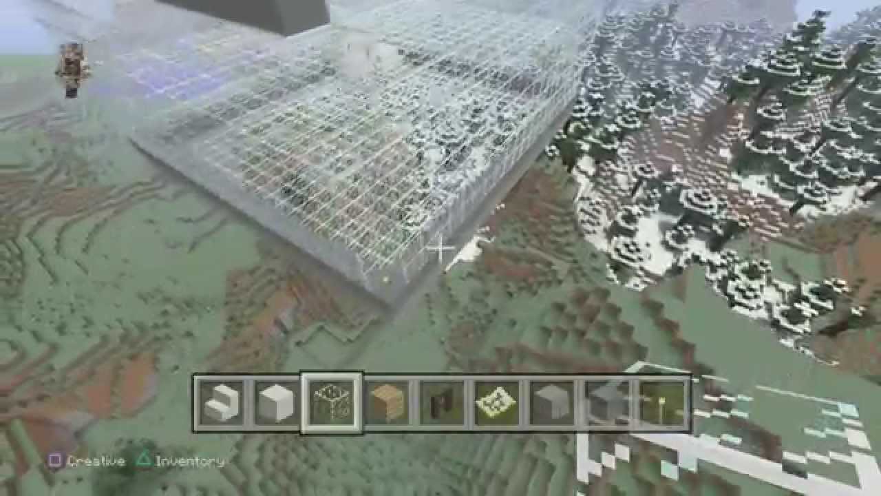 Minecraft Floating Glass House Trap Doors Sky Bridge Creative Mode With Friends Youtube