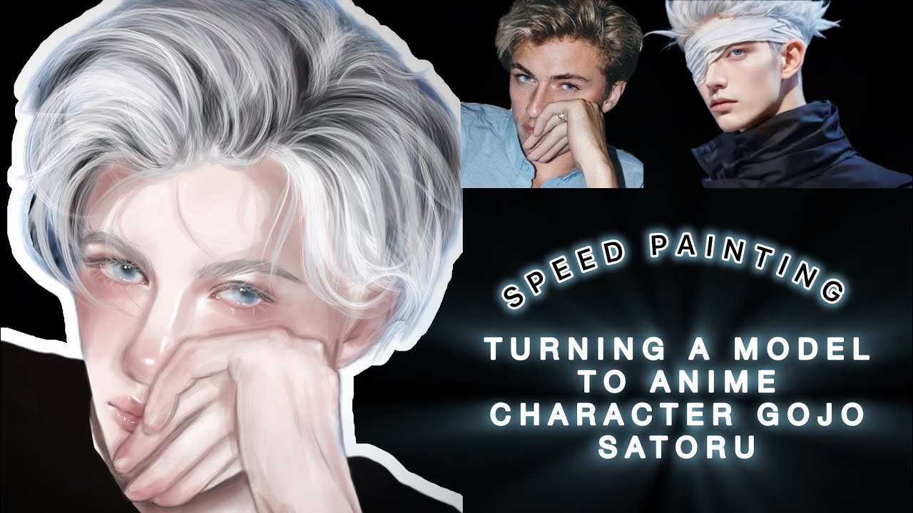 Speed Painting Lucky Blue Smith as Gojo art on IPad. ・❥・