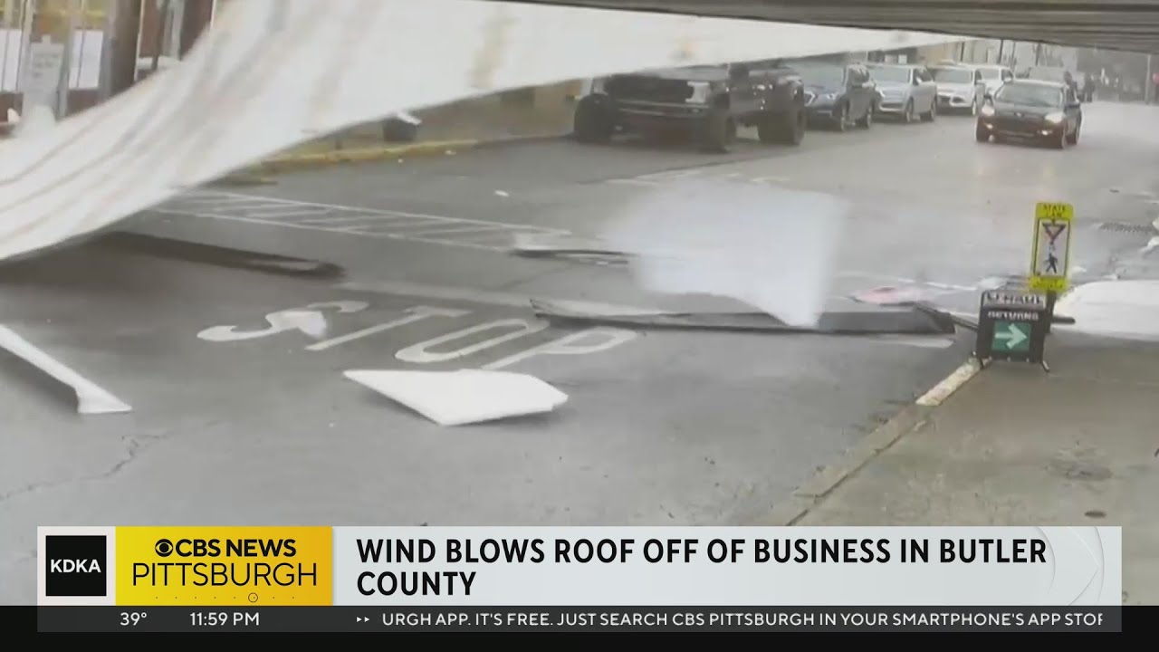 Severe weather causes roof to be ripped off local business in Butler County