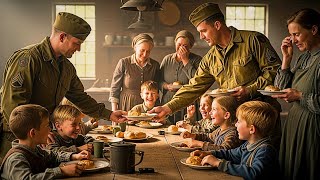 Dutch Families Overcome with Emotion as American Soldiers Bring Food to Their Children