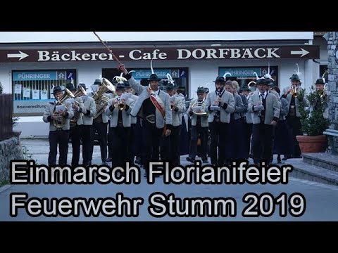 Einmarsch Festzug Florianifeier Feuerwehr Stumm 2019
