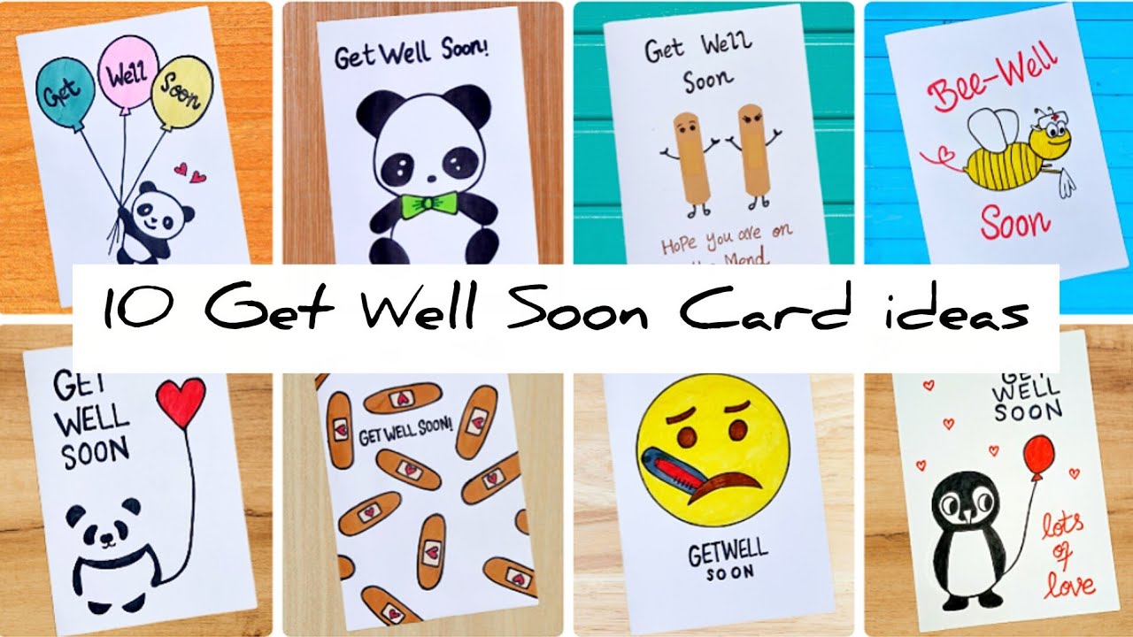 10 Get Well Soon Card Ideas //How to Make Get Well Soon Card //Get Well ...
