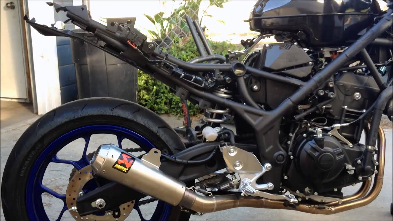 Yamaha R3 Akrapovic SS Full Exhaust with and without quiet insert - YouTube