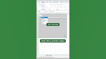Multiplication table in few seconds in excel #excelshorts #ytshorts