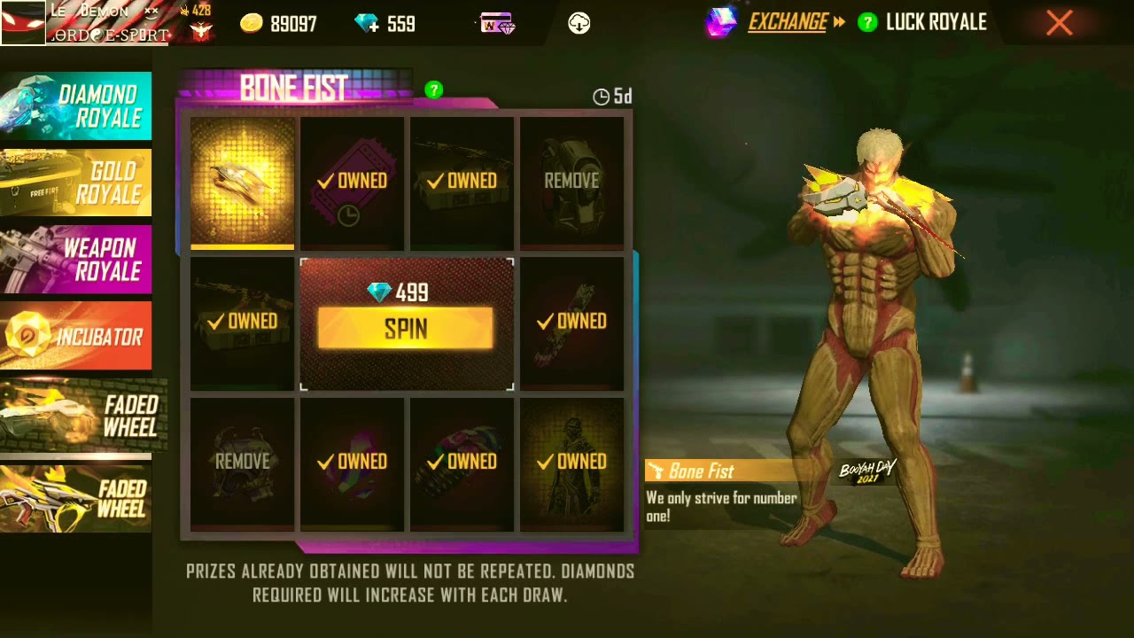 New Bone Fist II Faded Wheel II Free Fire II