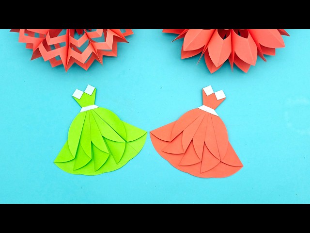 Easy Origami Paper Dress Making 👗 Beautiful DIY Paper Craft Idea