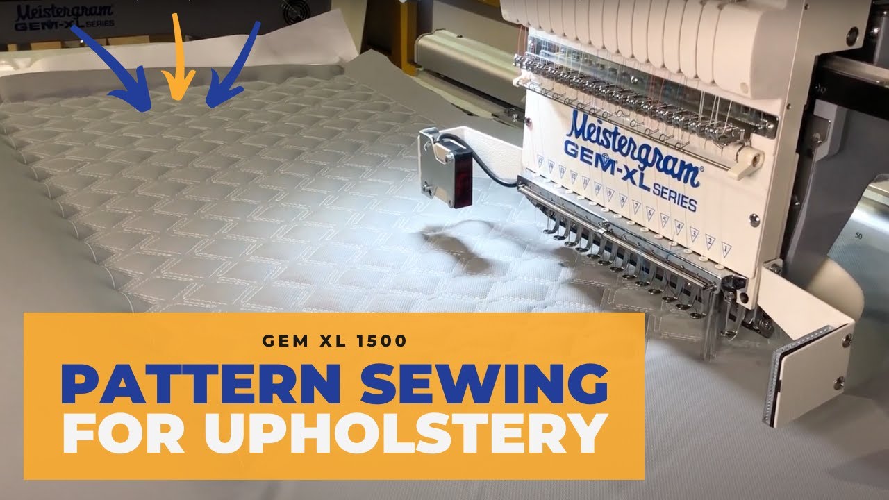 GEM XL 1500/1200 x500 (47"x20") Sew Field, Diamond Stitches, Pattern Sewing for Upholstery