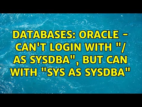 Databases: Oracle - Can't login with 