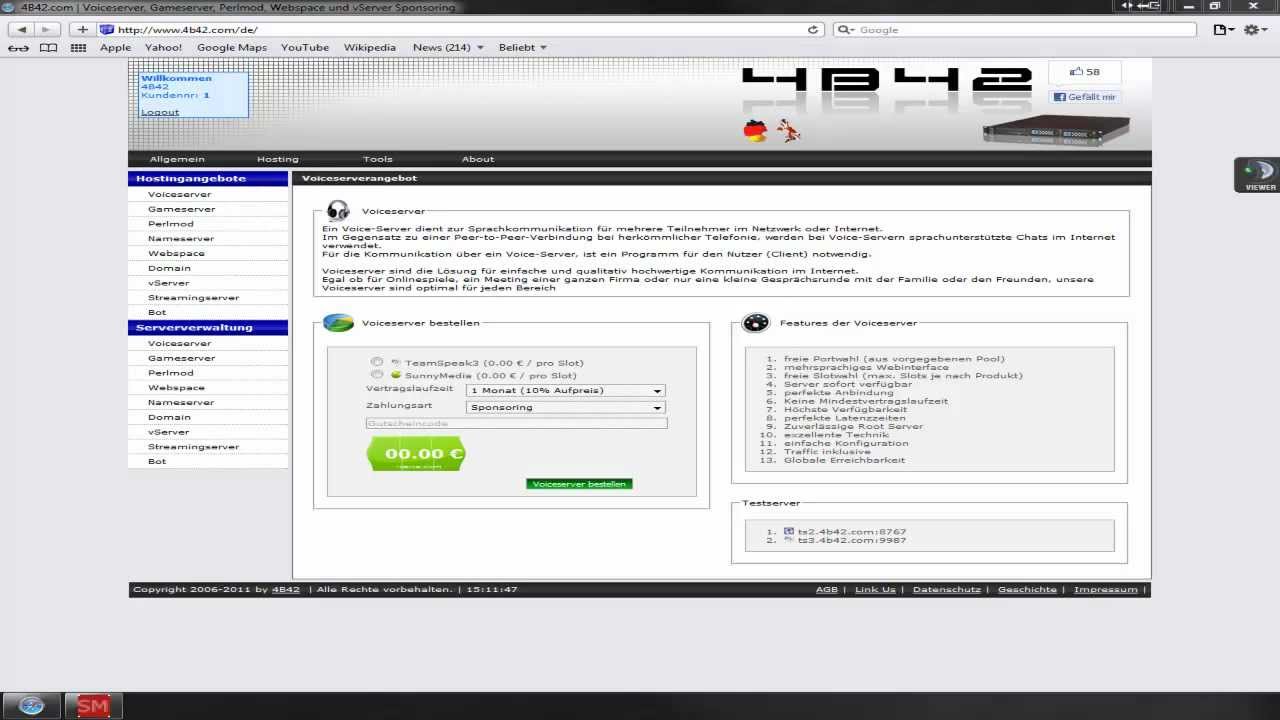 4b42.com | SunnyMedia Serversponsoring [HD] kostenlose Voiceserver
