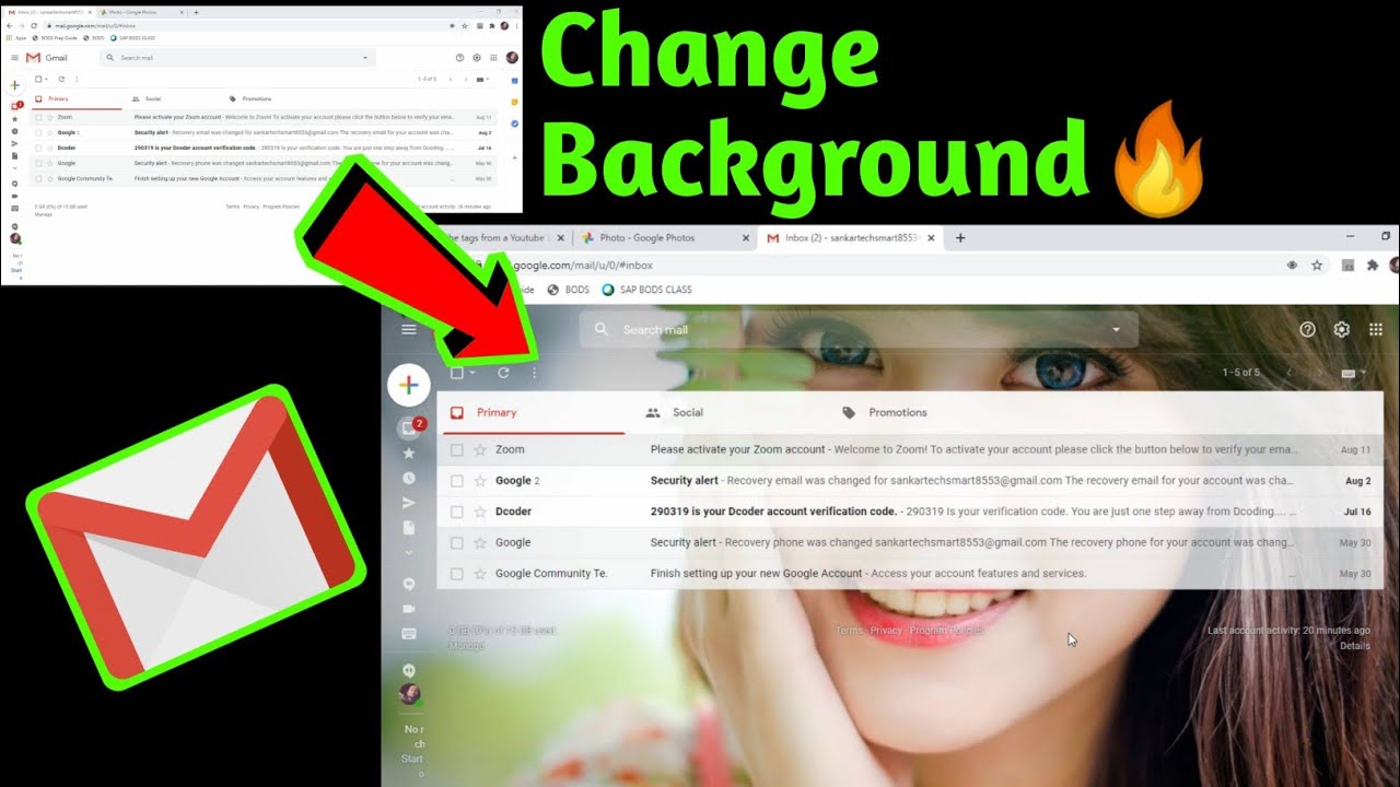 🔴🔥How to Set your own Picture in Gmail Background || Change Gmail Background || Change Background