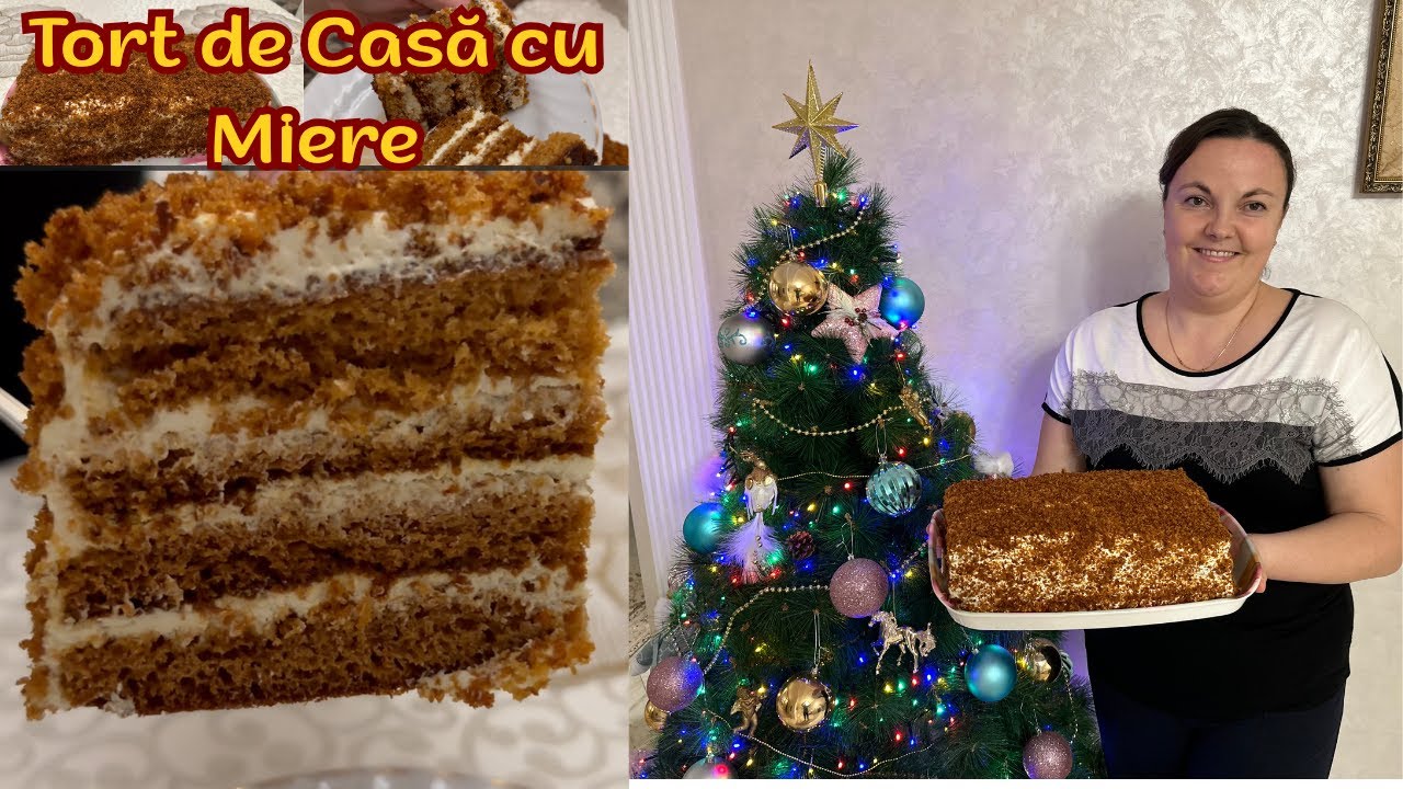 Nu ai mâncat tort mai bun!🍯Tort de casă cu miere–rețetă simplă 😊Самый вкусный Домашний Торт с Мёдом