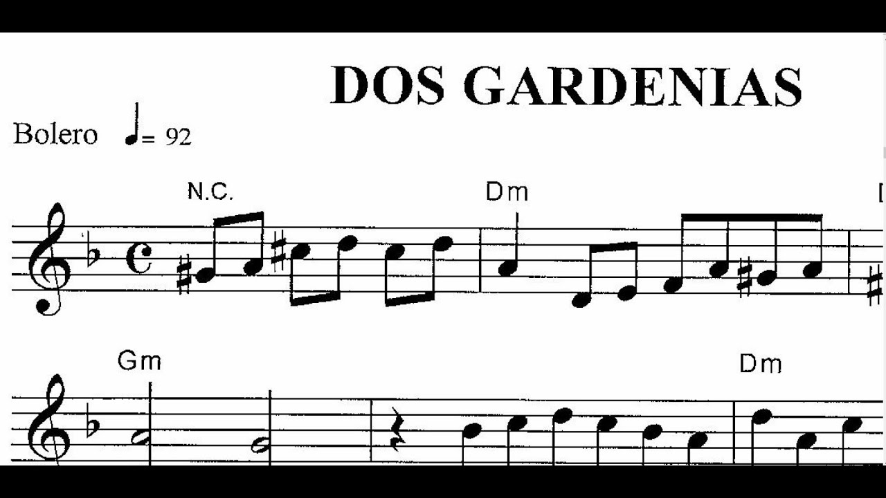 SOLFEO Partitura DOS GARDENIAS Tonalidad de Re menor Dm