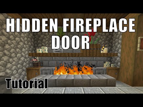 Minecraft Hidden Fireplace Door | How to Create a Secret Base Easy Redstone