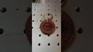 Opel logo co2 fiber laser engraving on leather. #co2laser #leathercraft ##opel #logoengraving #cnc
