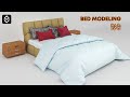 Bed Modeling In 3ds Max & Marvelous Designer | Bed cover Pillow and Blanket modeling | hindi