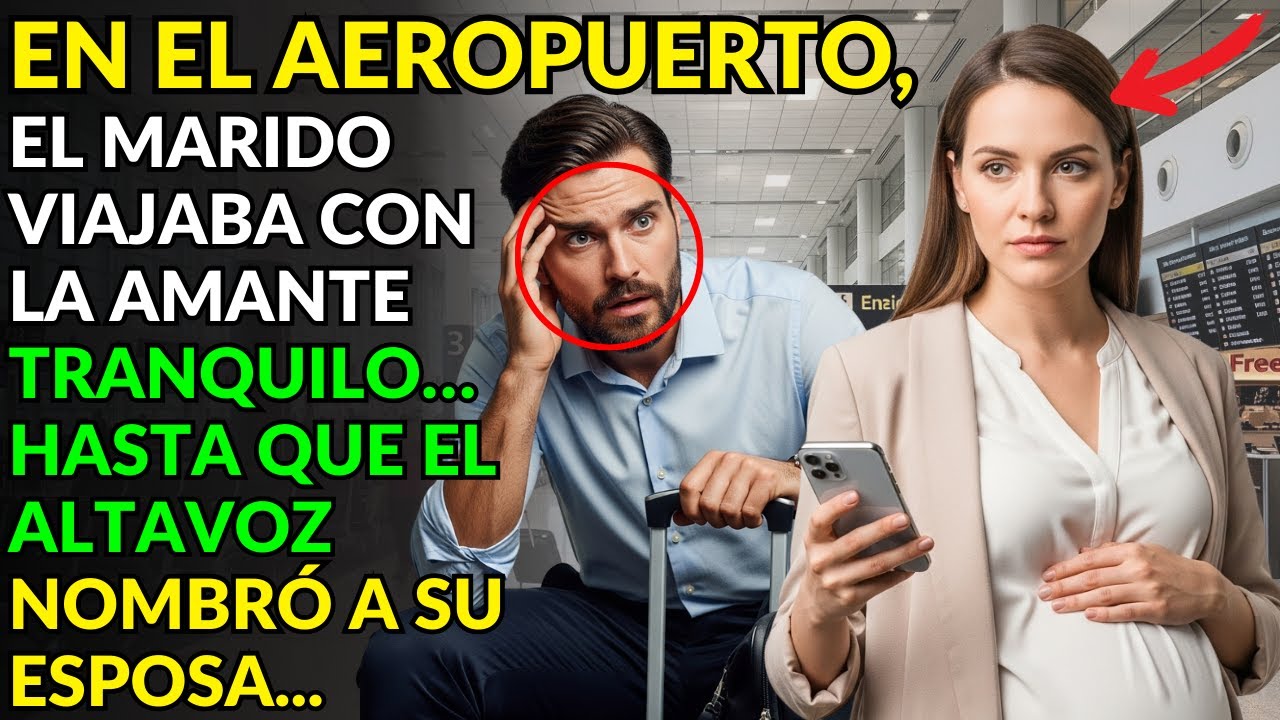 EN EL AEROPUERTO, EL MARIDO VIAJABA CON LA AMANTE TRANQUILO… HASTA QUE EL ALTAVOZ NOMBRÓ A SU ESPOSA