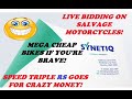 Live Bidding On Synetiq Salvage Motorcycles! Crash-Damaged Bikes Can Be Amazing Value!!!