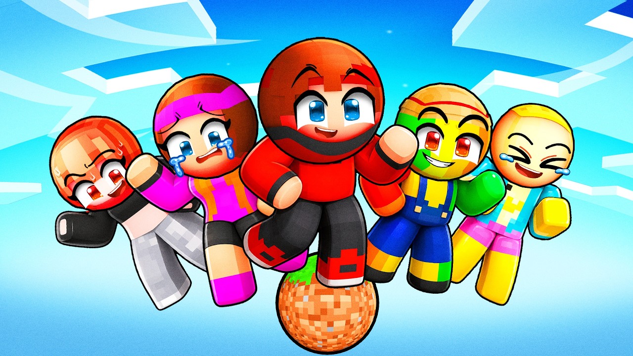8 AMIS coincés sur UN BLOC À BOULLES sur Minecraft !