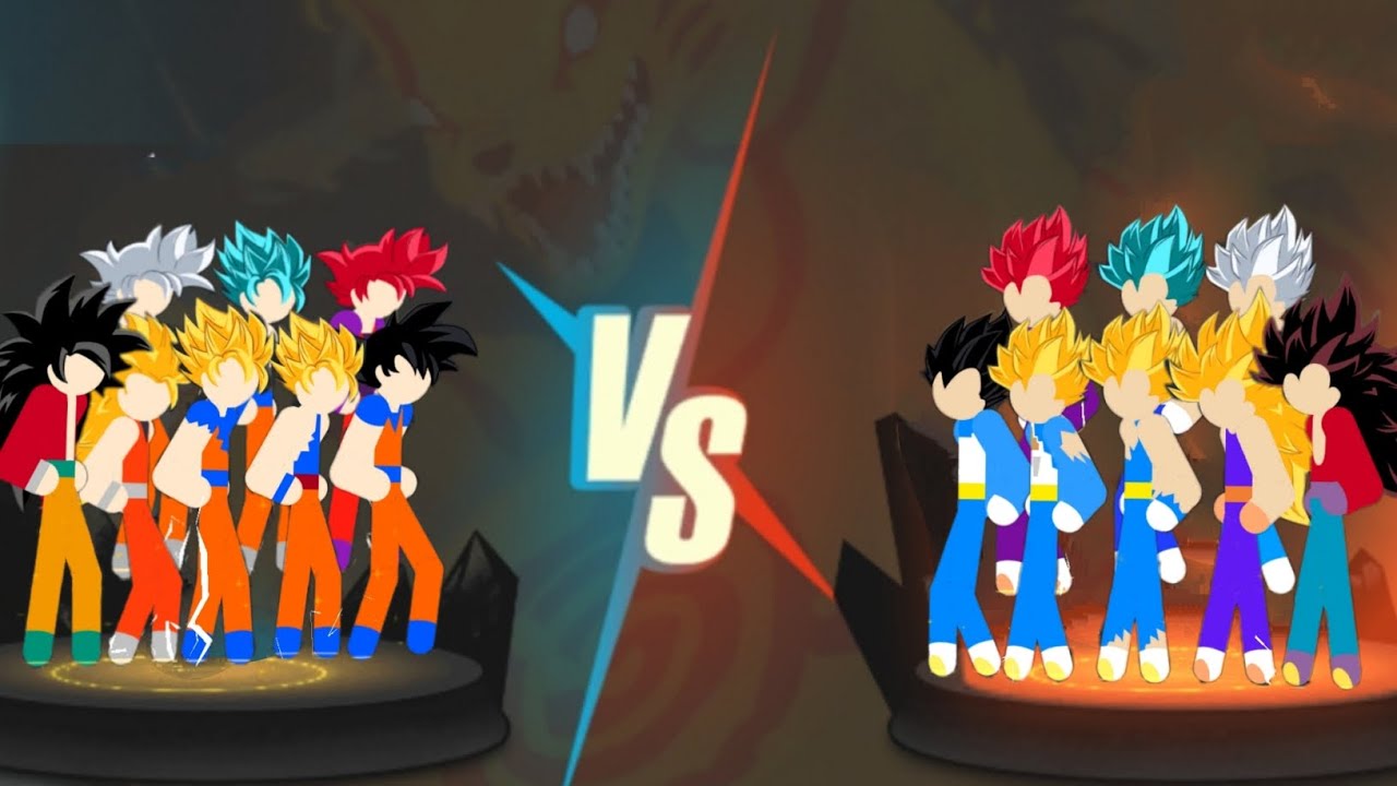 Stickman Dragon Fight Goku All Forms Vs Vegeta All Forms
