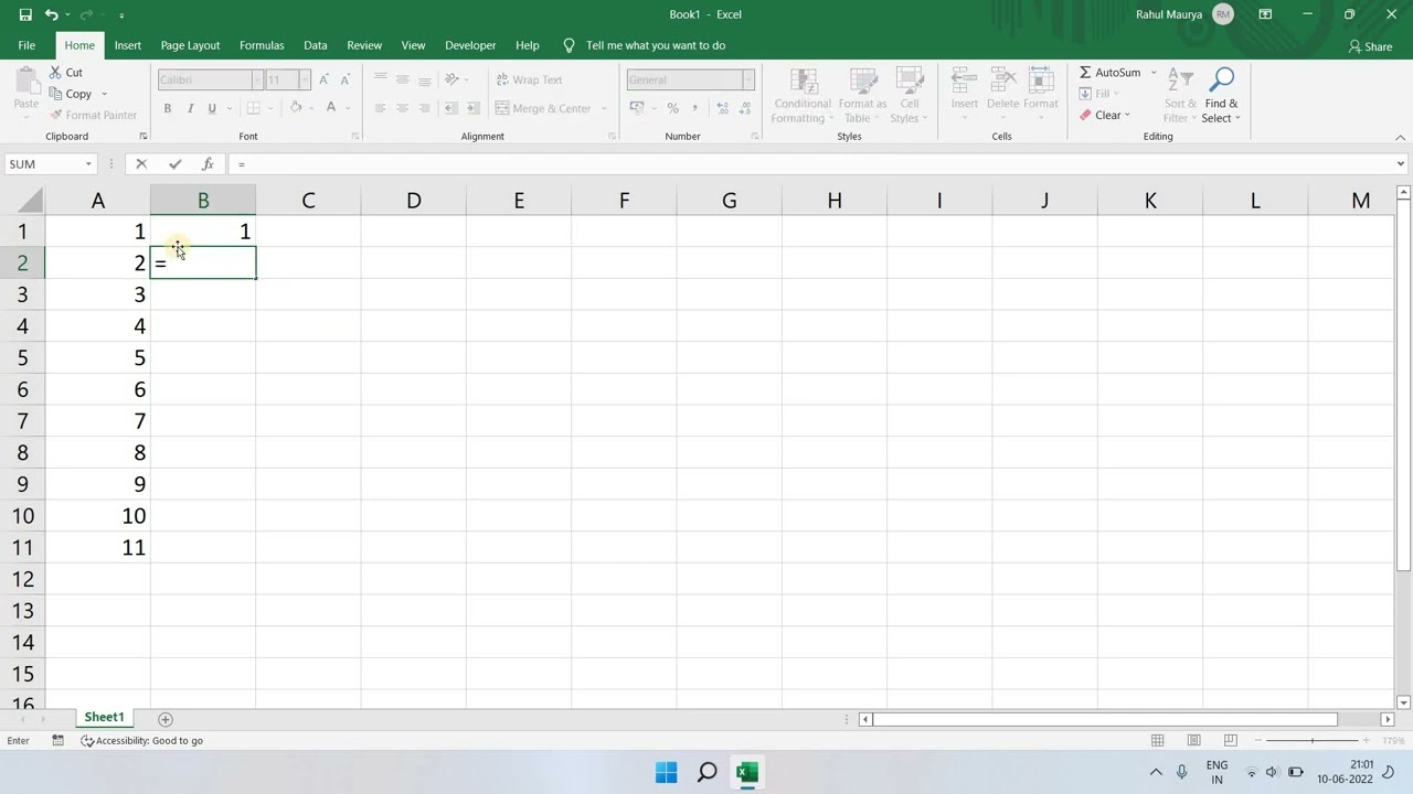 How to create serial  no. in excel