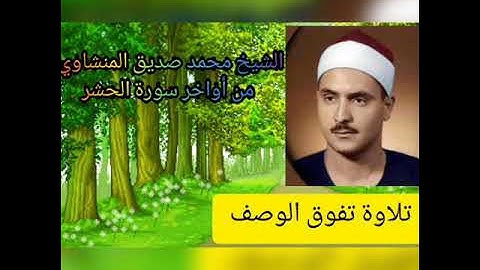 تلاوة تفوق الوصف من أواخر سورة الحشر الشيخ صديق المنشاوي 💔