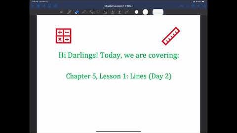 Chapter 5, Lesson 1: Lines (Day 2)