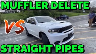 Dodge Durango R/T 5.7L HEMI: MUFFLER DELETE Vs STRAIGHT PIPES!