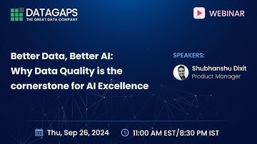 Better Data, Better AI: Why Data Quality is the Cornerstone for AI Excellence | Datagaps Webinar