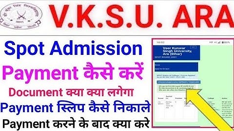 vksu spot Admission 2022 payment slip download offer letter download spot Admission वाले जरूर देखे