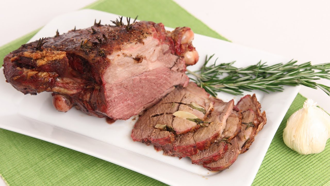 Roasted Leg Of Lamb Recipe Laura In The Kitchen Internet Cooking Show Starring Laura Vitale Roast Lamb Leg Lamb Recipes Lamb Leg Recipes