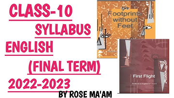 CLASS-10/ENGLISH SYLLABUS/FINAL TERM/2022-2023/NCERT SYLLABUS‎@mathssolutionswithrosemaam4136