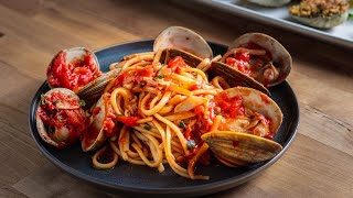 Best Linguine with Red Clam Sauce & Baked Clams Oreganata