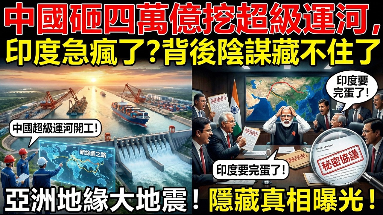 突發！中國砸四萬億挖超級運河，印度急瘋了？背後陰謀藏不住了