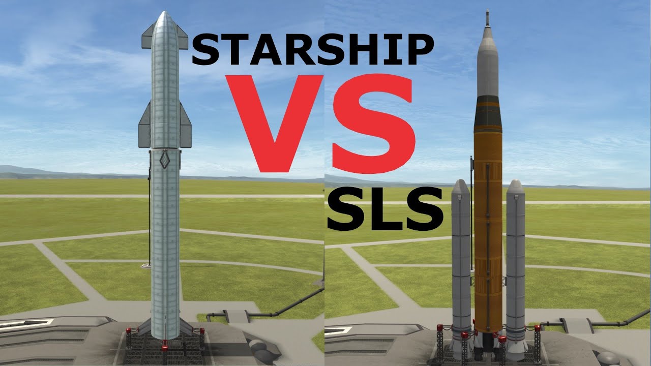 KSP: Starship VS SLS | Race To The Mun | Stock 1.11