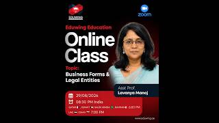 Business Forms & Legal Entities - Session 1 (29th August 2026)