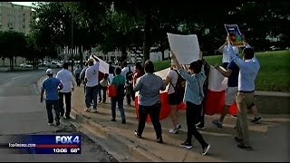 Groups merge together to protest in Dallas