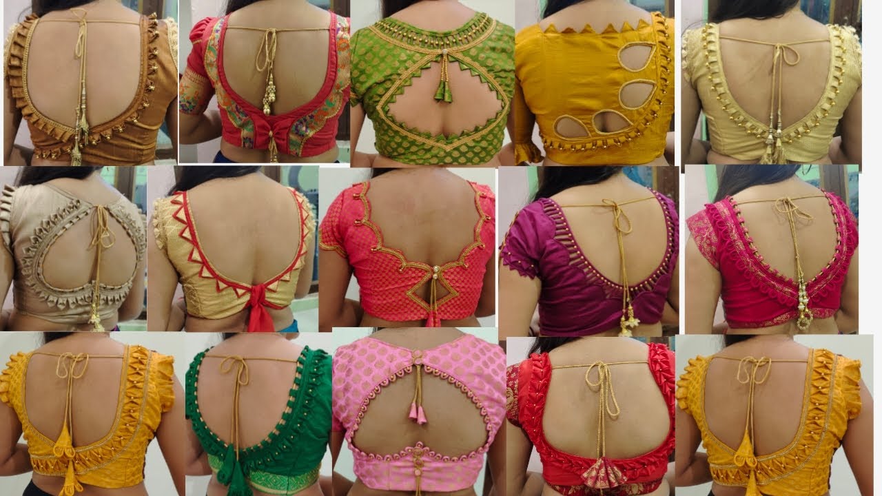 Very beautiful new letest back neck blouse design poster video photos and  images 