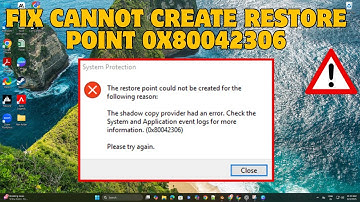 Fix Cannot Create Restore point 0x80042306 Error In Windows 10 , 11 || 2025
