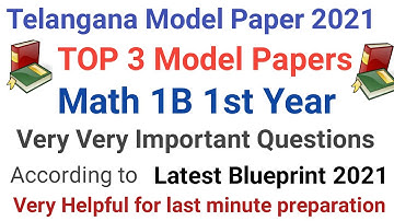 Top 3 Model papers of Math 1B 1st Year| Math 1B 1st Year Model paper 2021| TS Model paper 2021
