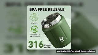 Fjbottle 500ml Food Thermos,  316 Stainless Steel Vacuum Insulated Food Jar With Spoon Kids Lunch Bo