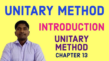 Introduction of Unitary Method - Unitary Method - ICSE Maths Class 6th - Chapter 13.