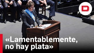 Javier Milei advierte en su primer discurso de que «No hay plata»