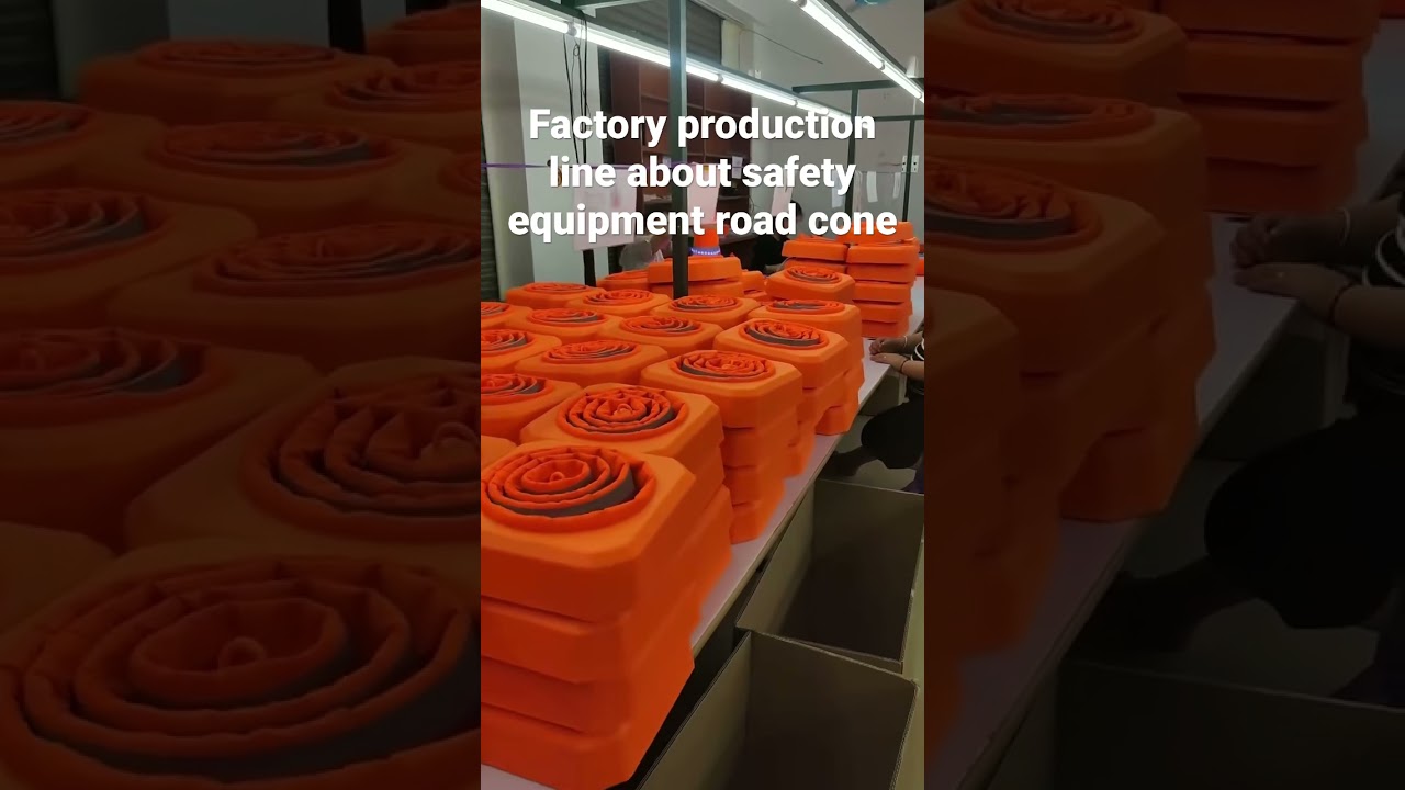 Factory production line about safety road cone equipment manufacturing