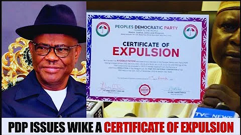 Wike finally speaks on his issued PDP expulsion certificate.