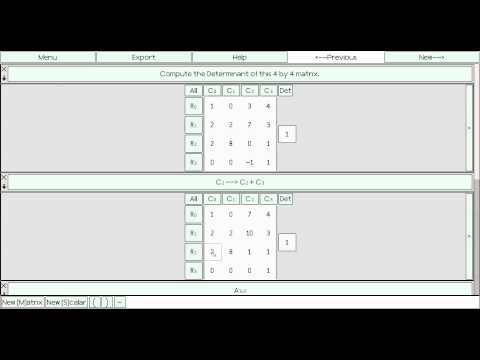 7 Determinant of a 4 by 4 matrix
